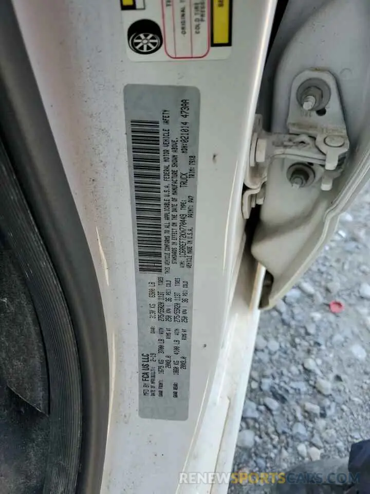 12 Photograph of a damaged car 1C6RREFT2KN770449 RAM 1500 2019