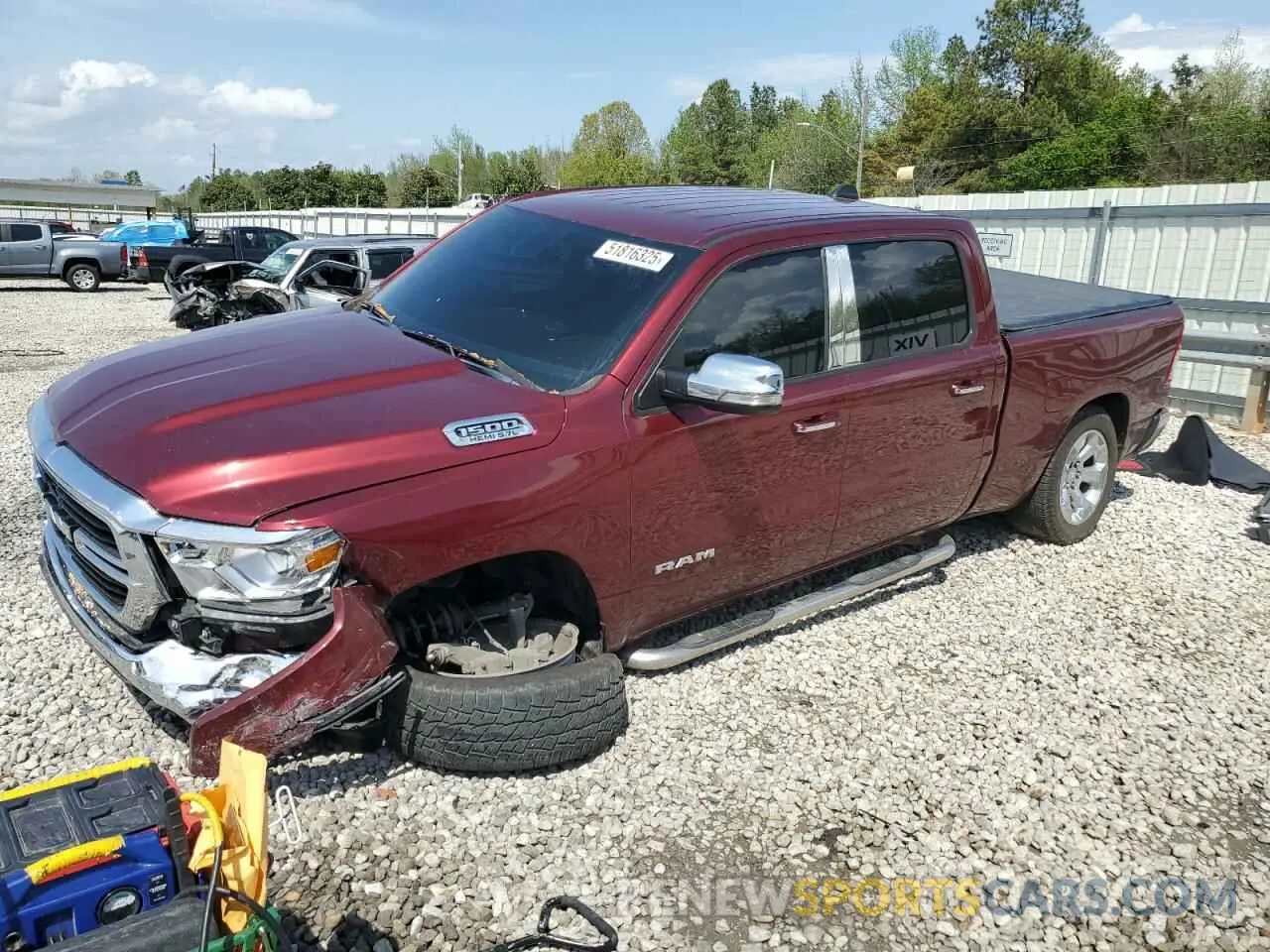 1 Photograph of a damaged car 1C6RREMT5KN891138 RAM 1500 2019