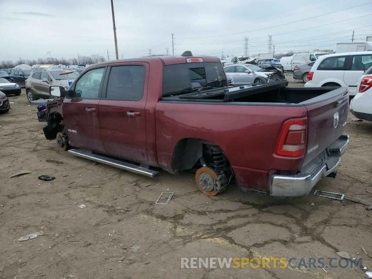 2 Photograph of a damaged car 1C6RRFFG7KN674938 RAM 1500 2019