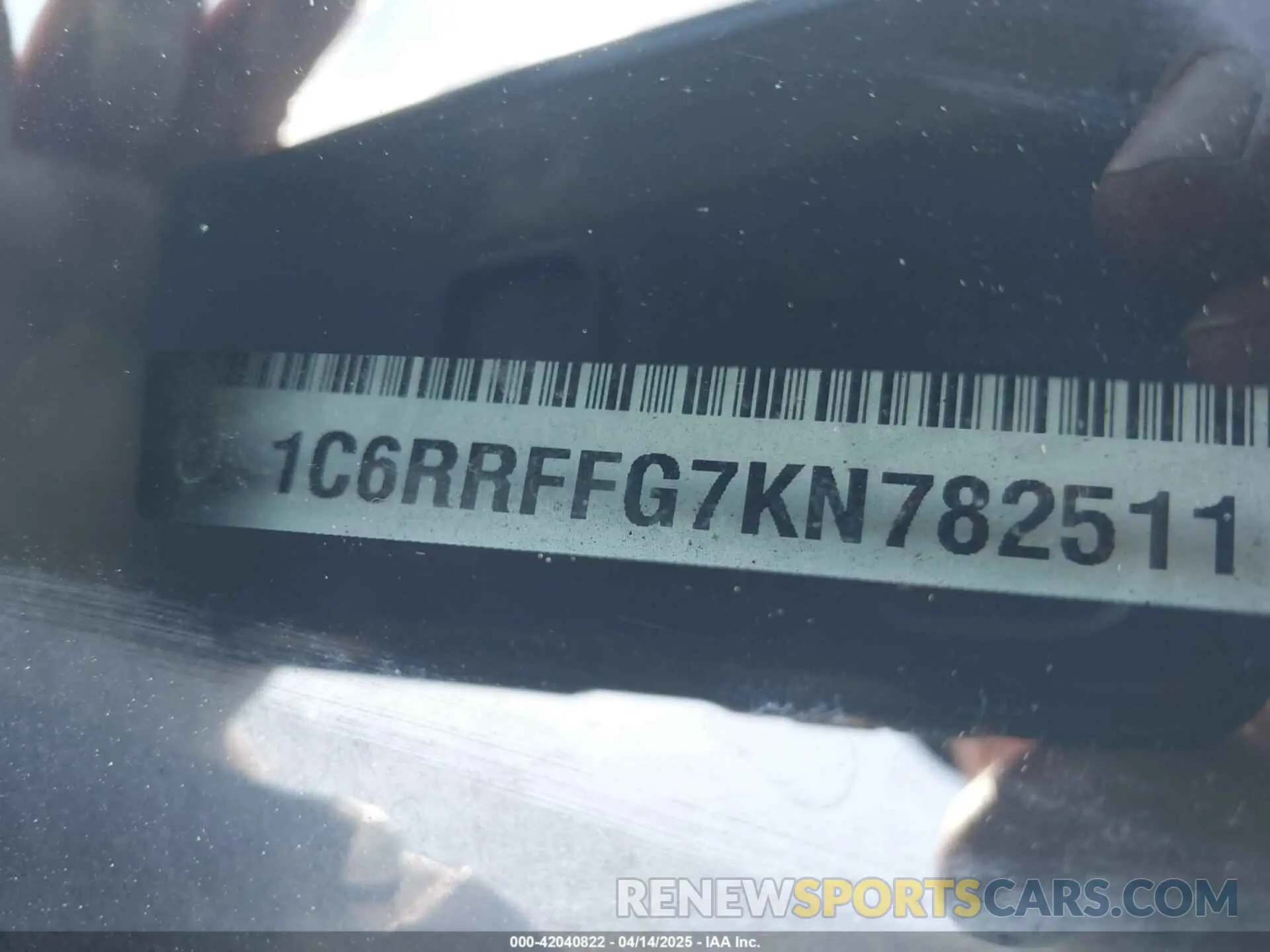17 Photograph of a damaged car 1C6RRFFG7KN782511 RAM 1500 2019