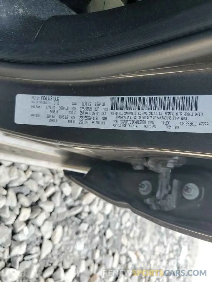 12 Photograph of a damaged car 1C6RRFFG9KN815959 RAM 1500 2019