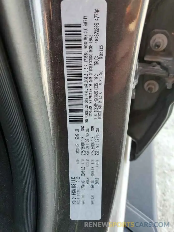 12 Photograph of a damaged car 1C6RRFFGXKN917335 RAM 1500 2019