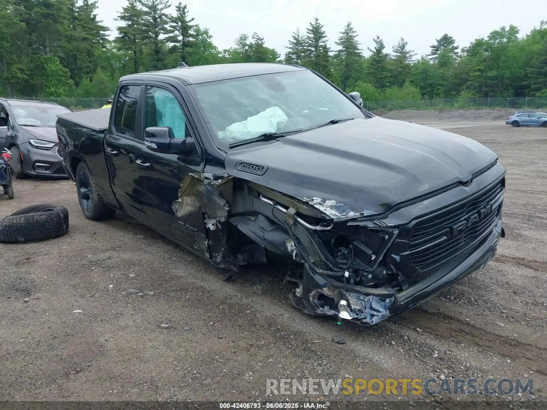 1 Photograph of a damaged car 1C6SRFBT6KN736737 RAM 1500 2019