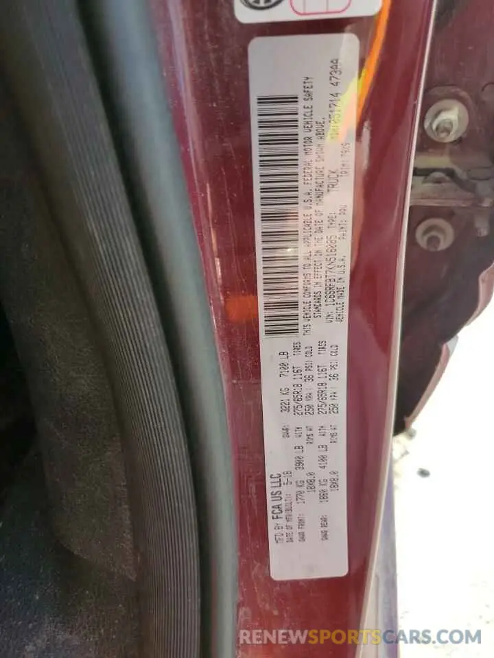 12 Photograph of a damaged car 1C6SRFBT7KN516085 RAM 1500 2019