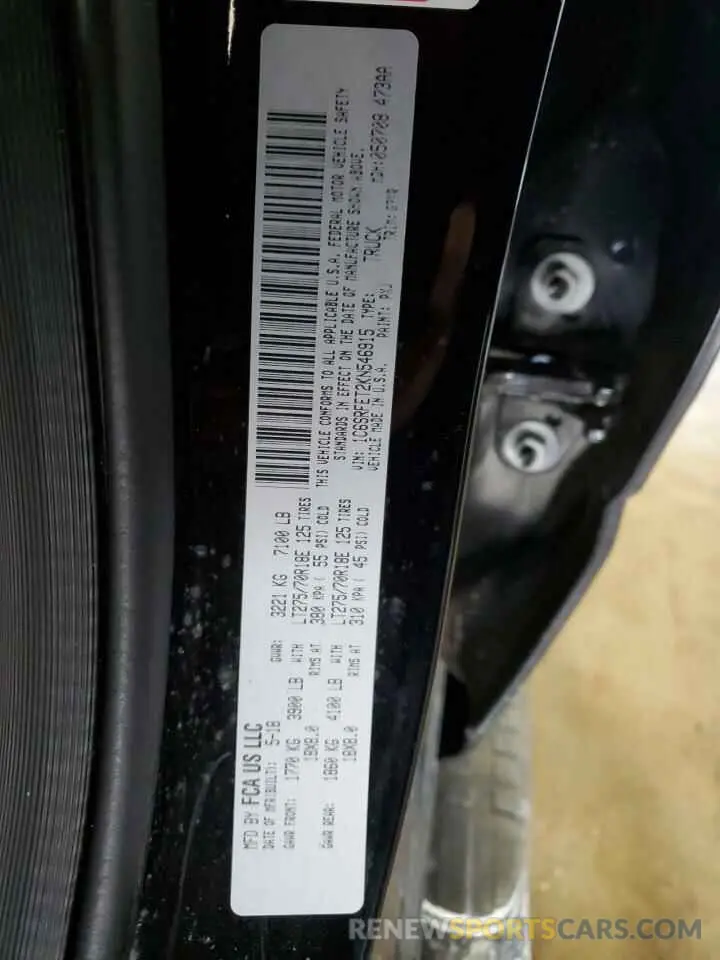 13 Photograph of a damaged car 1C6SRFET2KN546915 RAM 1500 2019