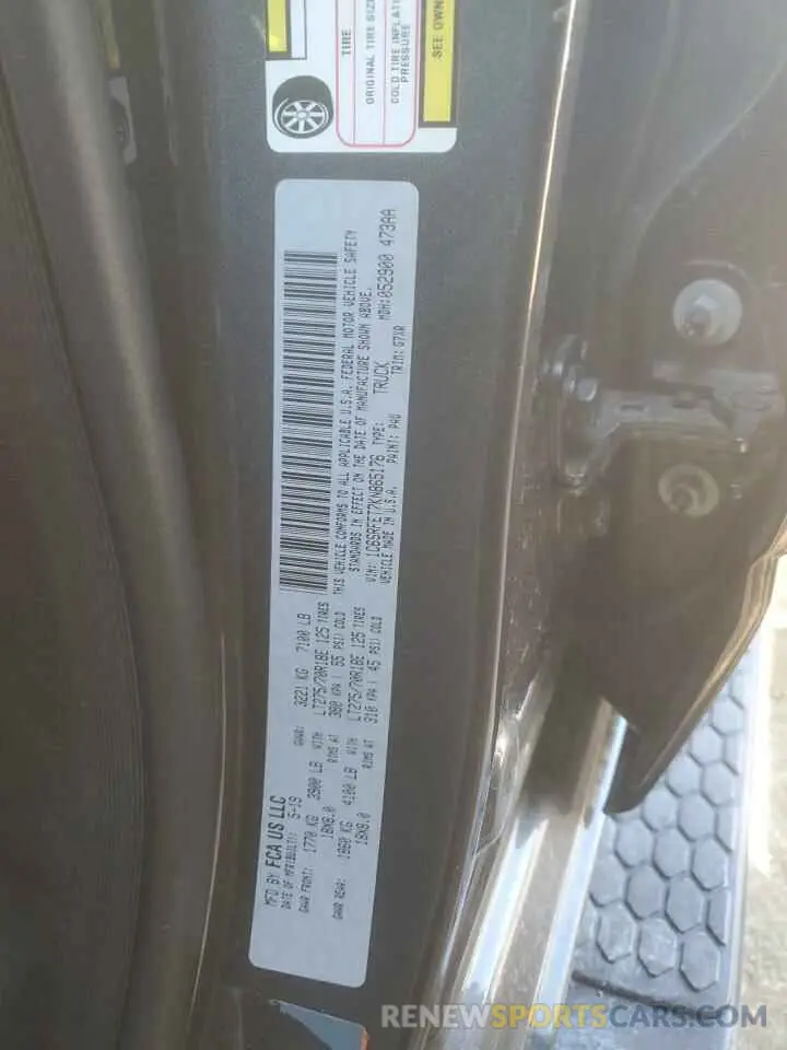 12 Photograph of a damaged car 1C6SRFET7KN865176 RAM 1500 2019
