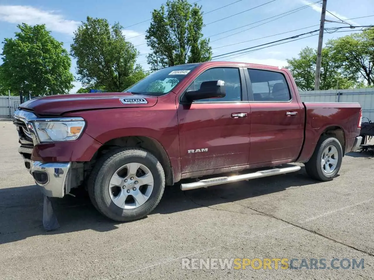 1 Photograph of a damaged car 1C6SRFFT0KN638636 RAM 1500 2019
