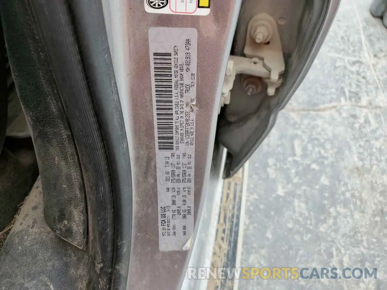 12 Photograph of a damaged car 1C6SRFFT2KN812531 RAM 1500 2019