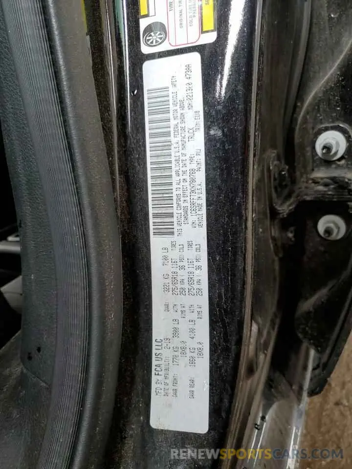 12 Photograph of a damaged car 1C6SRFFT3KN780768 RAM 1500 2019