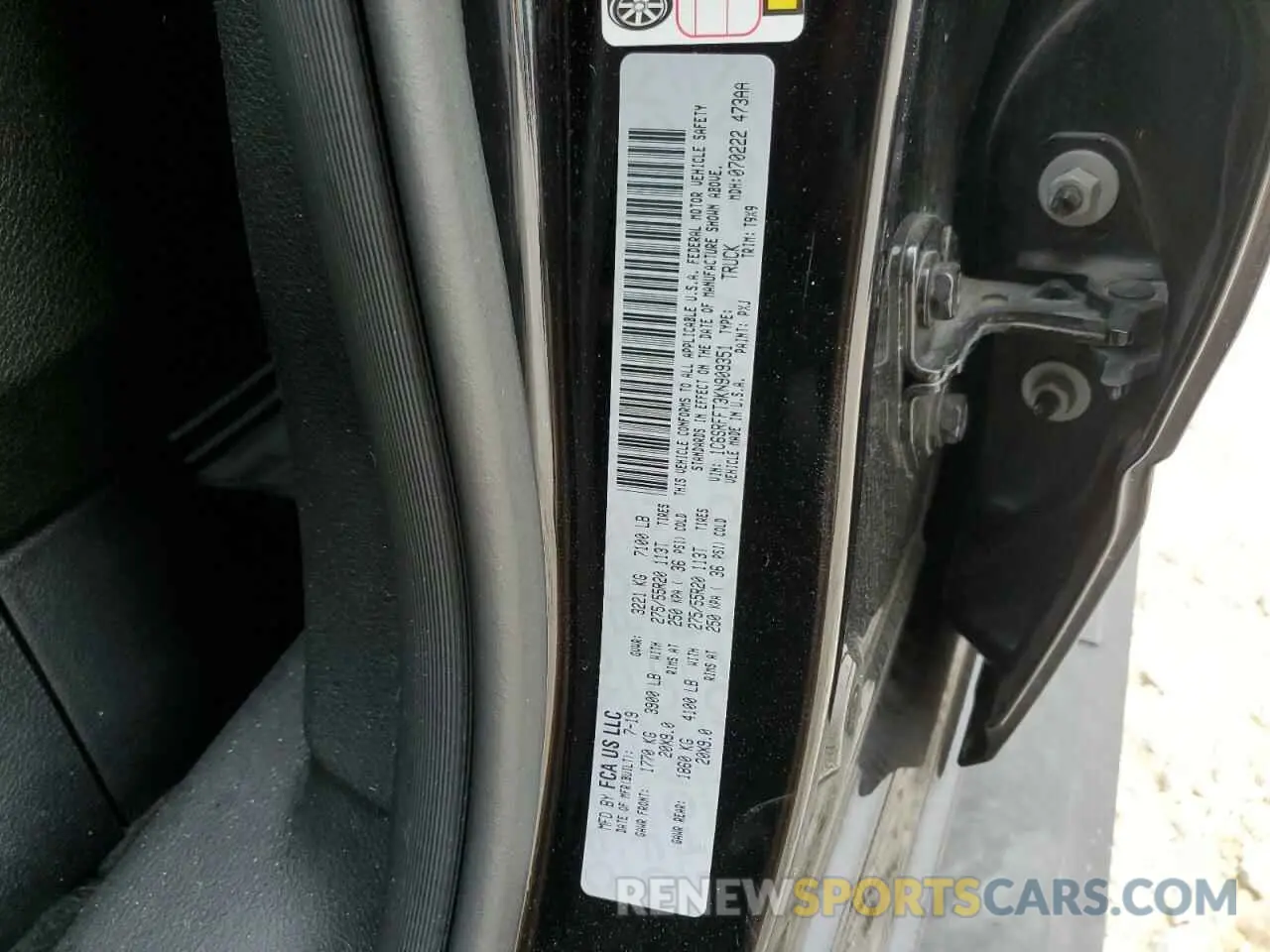 12 Photograph of a damaged car 1C6SRFFT3KN909351 RAM 1500 2019