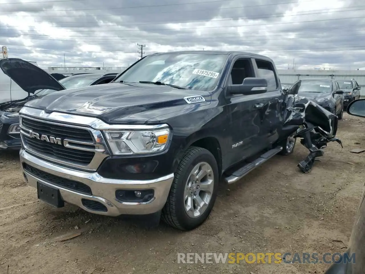 1 Photograph of a damaged car 1C6SRFFT4KN895167 RAM 1500 2019