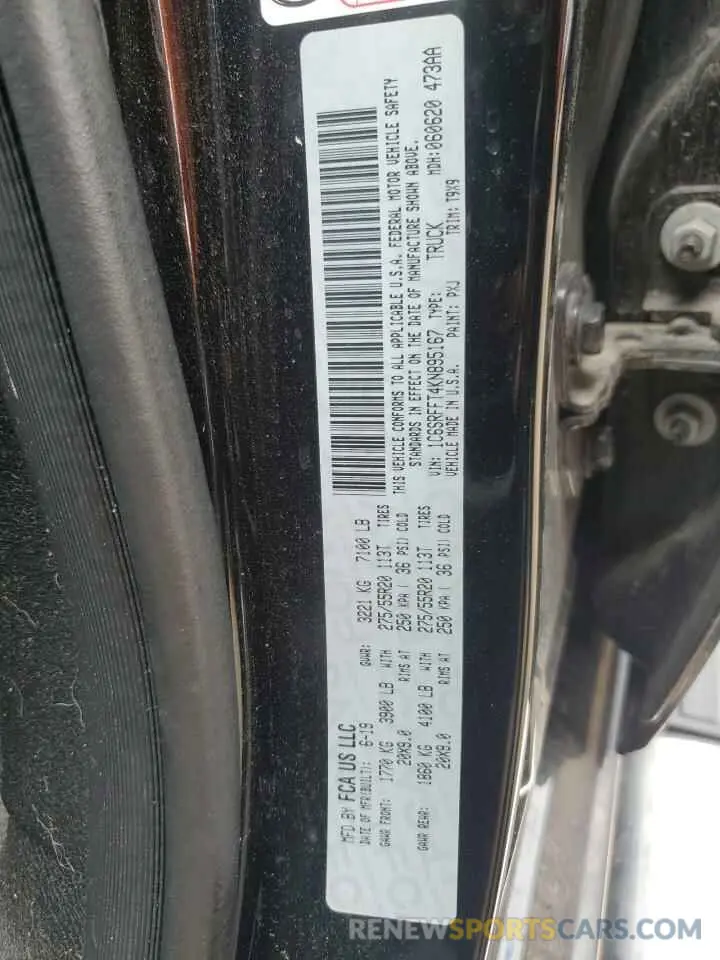 12 Photograph of a damaged car 1C6SRFFT4KN895167 RAM 1500 2019