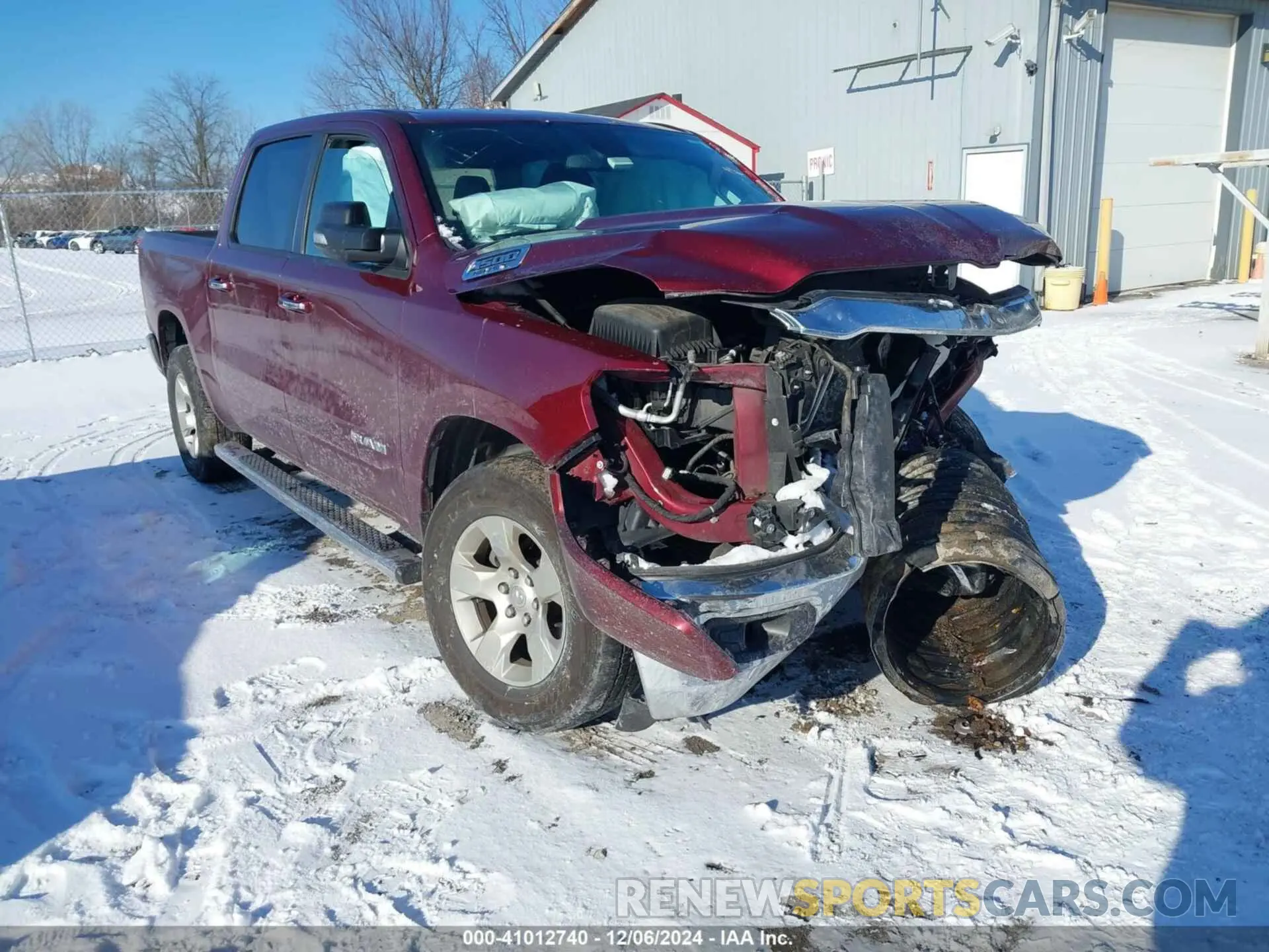 1 Photograph of a damaged car 1C6SRFFT5KN755709 RAM 1500 2019