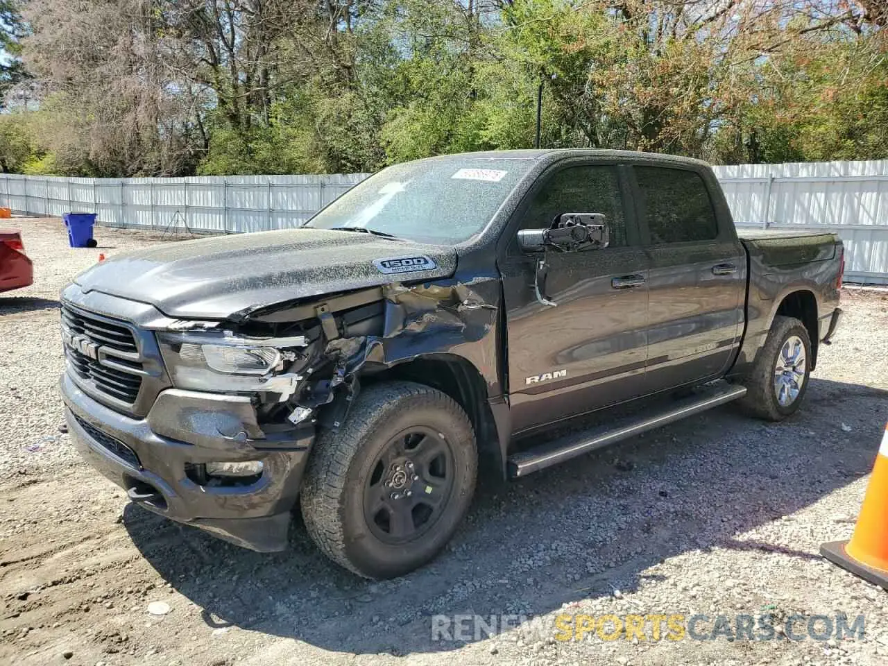 1 Photograph of a damaged car 1C6SRFFT5KN882850 RAM 1500 2019