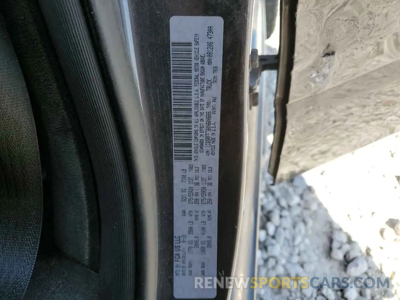 12 Photograph of a damaged car 1C6SRFFT6KN600666 RAM 1500 2019