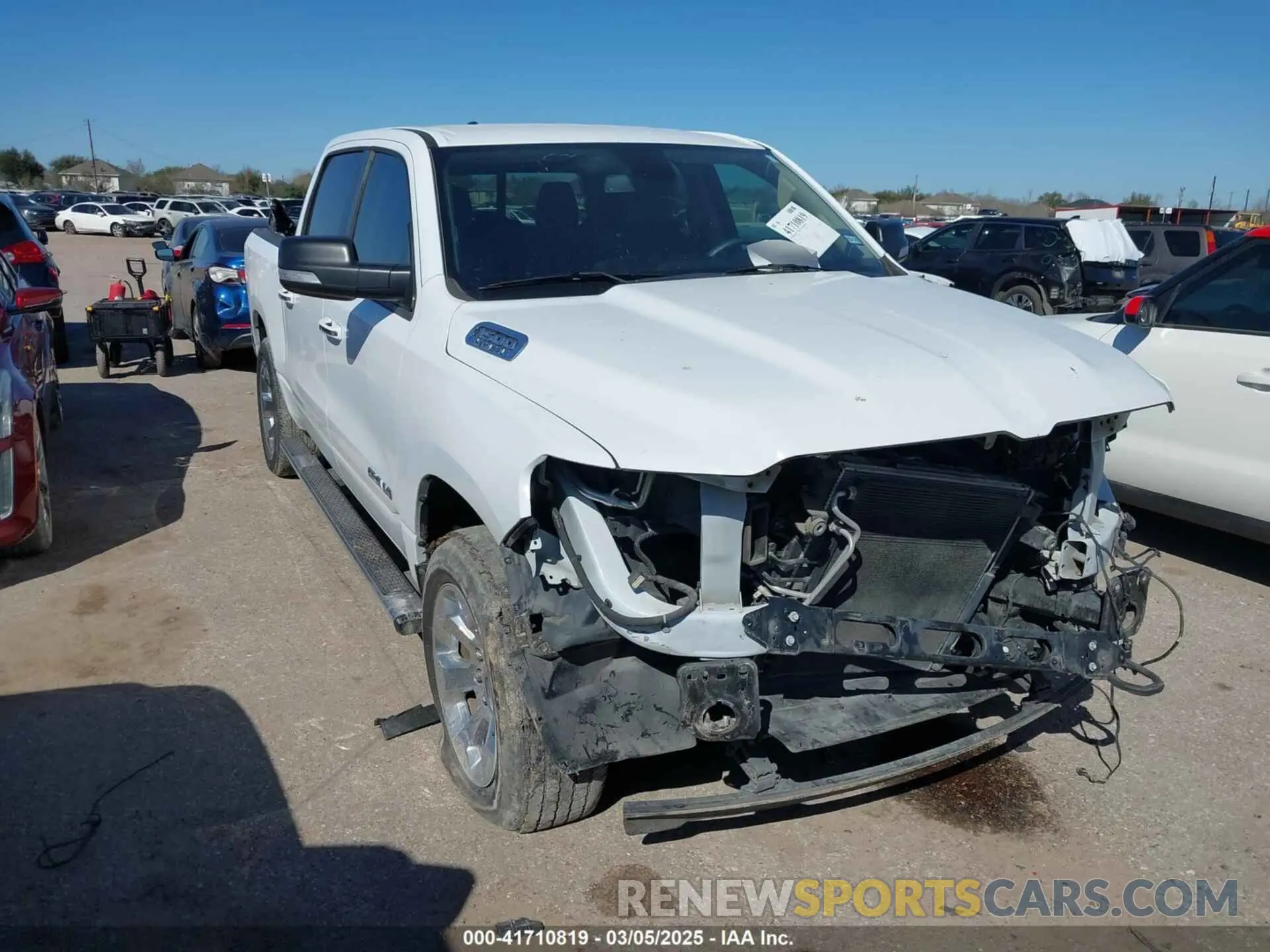 1 Photograph of a damaged car 1C6SRFFT6KN627320 RAM 1500 2019