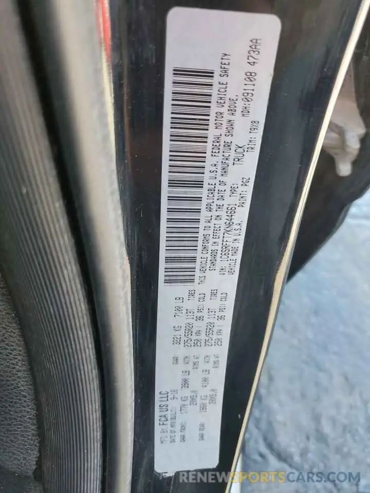 12 Photograph of a damaged car 1C6SRFFT7KN644661 RAM 1500 2019