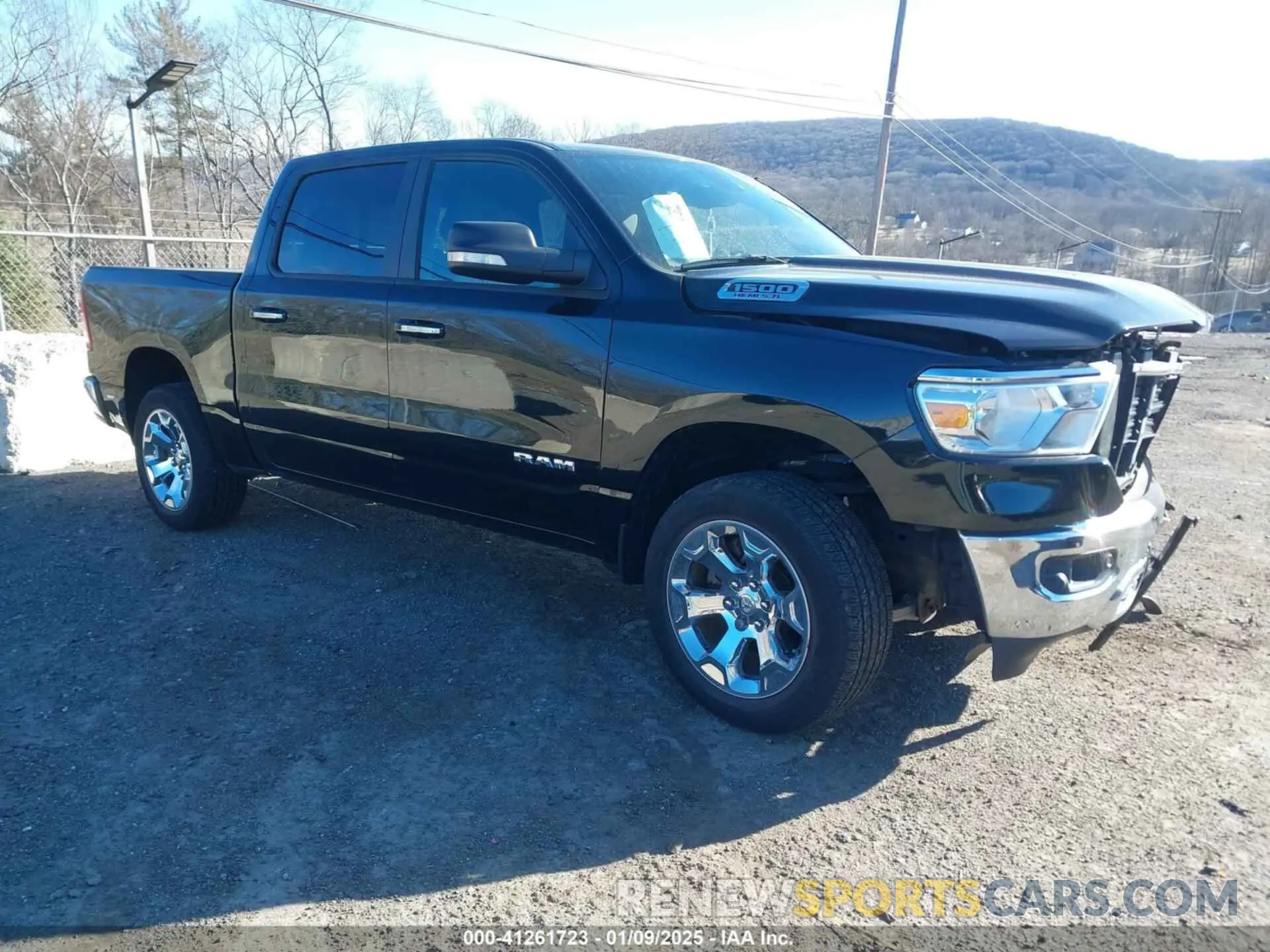 1 Photograph of a damaged car 1C6SRFFT8KN659895 RAM 1500 2019