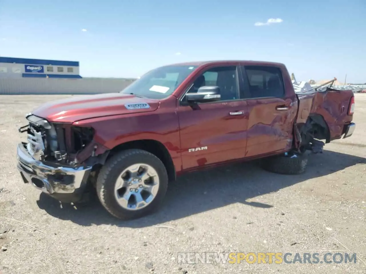 1 Photograph of a damaged car 1C6SRFFT8KN660206 RAM 1500 2019