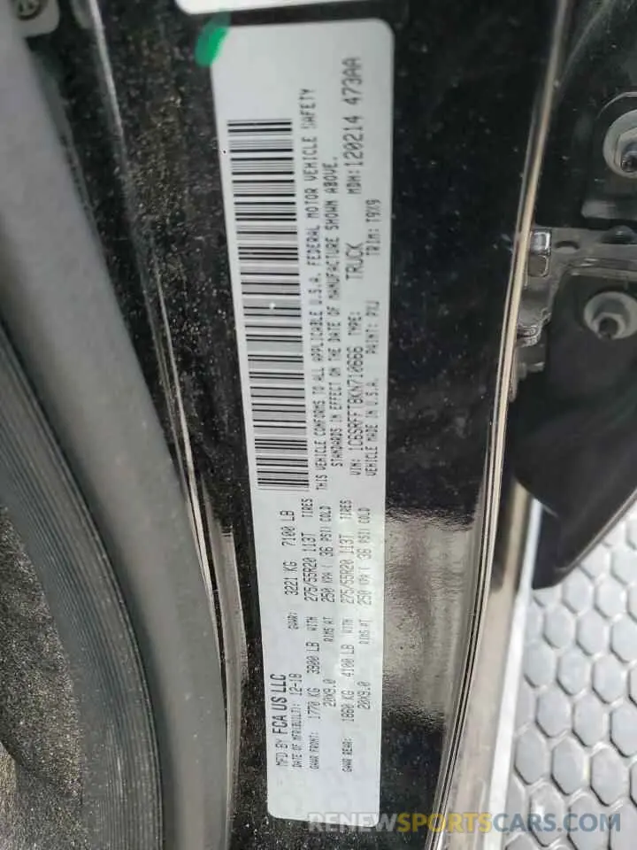 12 Photograph of a damaged car 1C6SRFFT8KN710666 RAM 1500 2019