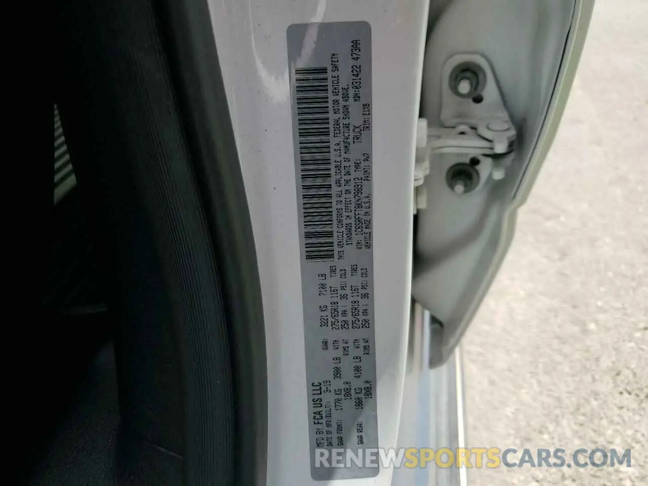 12 Photograph of a damaged car 1C6SRFFT8KN798912 RAM 1500 2019