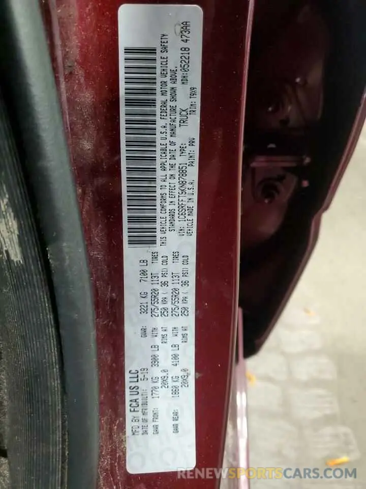 12 Photograph of a damaged car 1C6SRFFT9KN878851 RAM 1500 2019