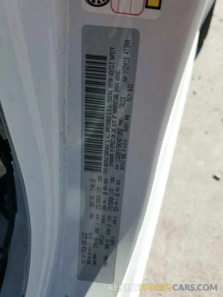 12 Photograph of a damaged car 1C6SRFHT0KN671892 RAM 1500 2019