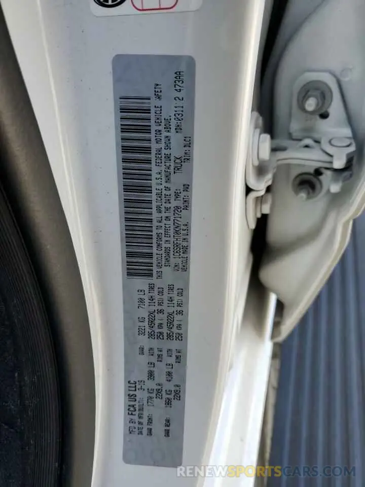 12 Photograph of a damaged car 1C6SRFHT0KN771720 RAM 1500 2019