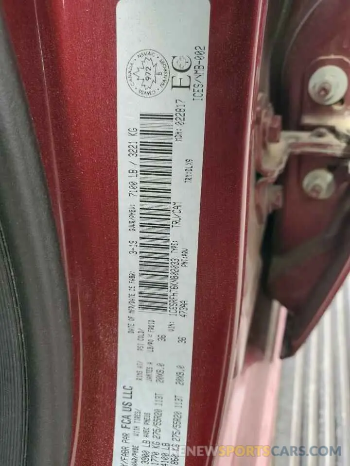 14 Photograph of a damaged car 1C6SRFHT6KN802033 RAM 1500 2019