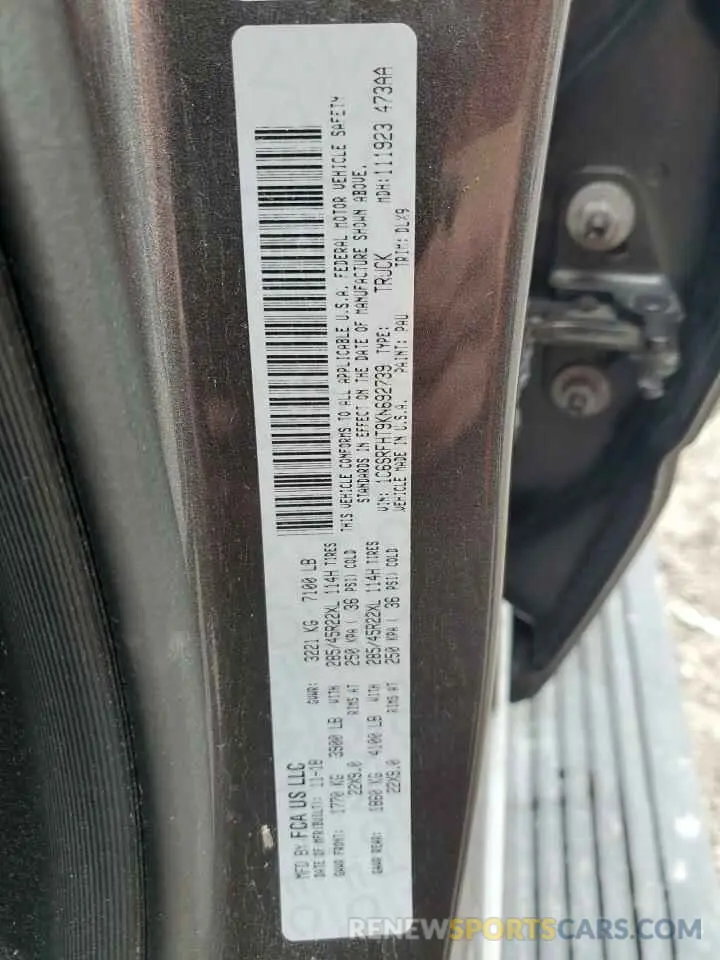 12 Photograph of a damaged car 1C6SRFHT9KN692739 RAM 1500 2019