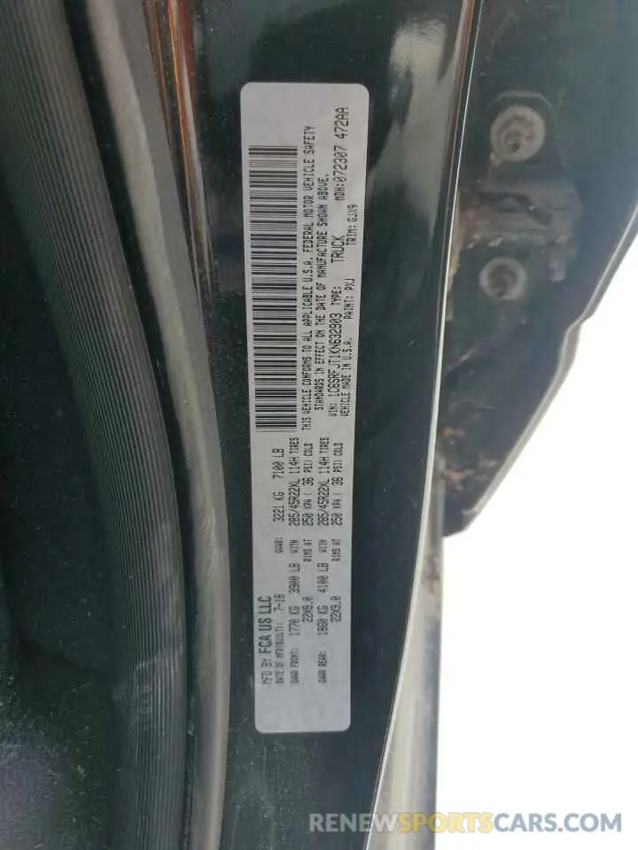12 Photograph of a damaged car 1C6SRFJT1KN632903 RAM 1500 2019