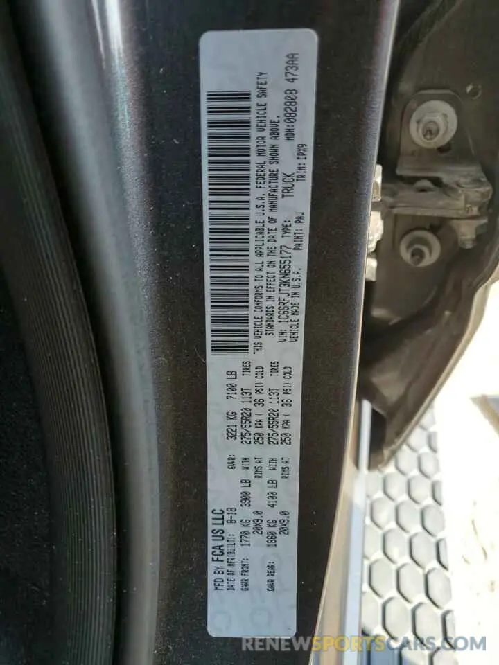 14 Photograph of a damaged car 1C6SRFJT3KN655177 RAM 1500 2019