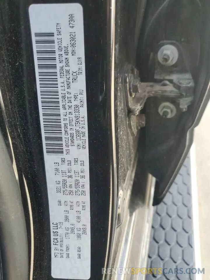 12 Photograph of a damaged car 1C6SRFJT5KN913330 RAM 1500 2019