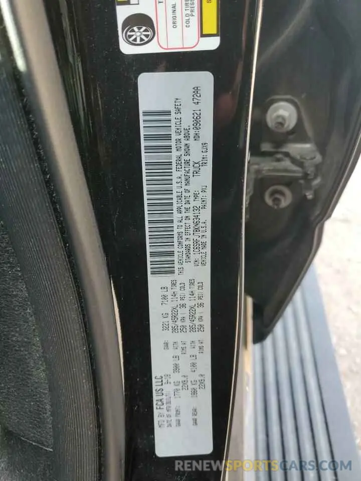 12 Photograph of a damaged car 1C6SRFJT8KN634132 RAM 1500 2019