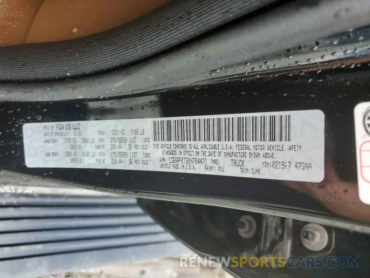 12 Photograph of a damaged car 1C6SRFKT2KN764471 RAM 1500 2019