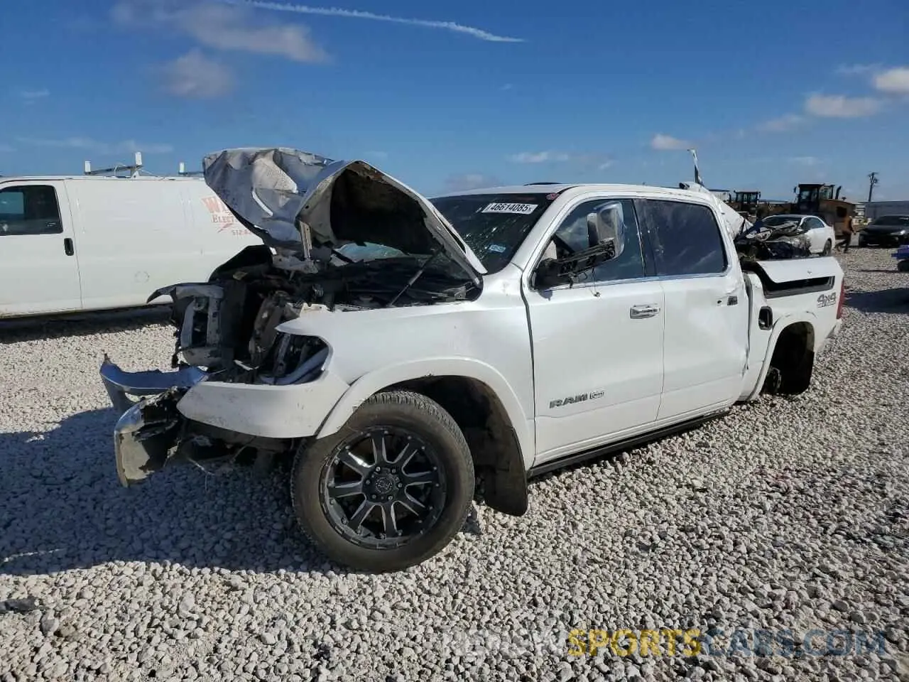 1 Photograph of a damaged car 1C6SRFKT9KN627799 RAM 1500 2019