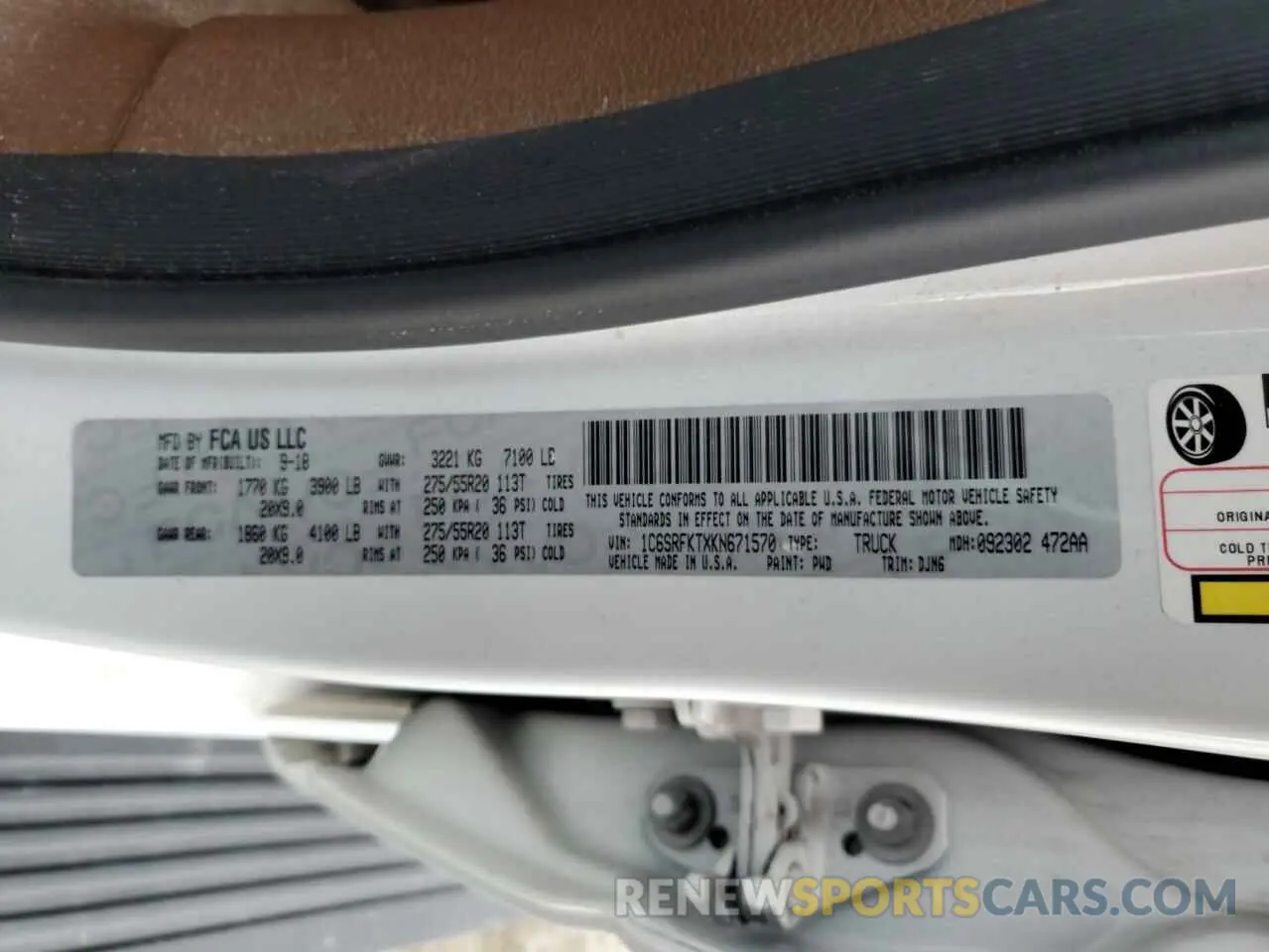 12 Photograph of a damaged car 1C6SRFKTXKN671570 RAM 1500 2019