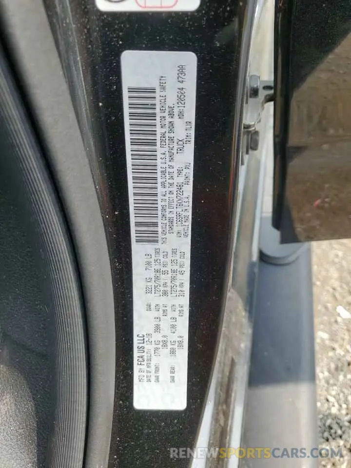 13 Photograph of a damaged car 1C6SRFLT6KN722481 RAM 1500 2019