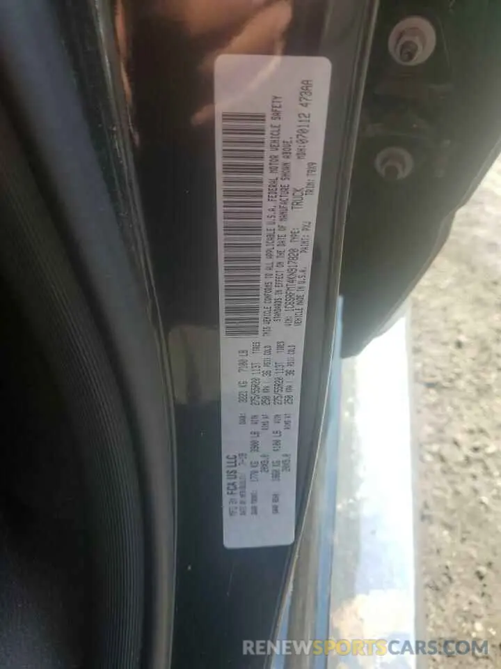 12 Photograph of a damaged car 1C6SRFMT4KN917820 RAM 1500 2019