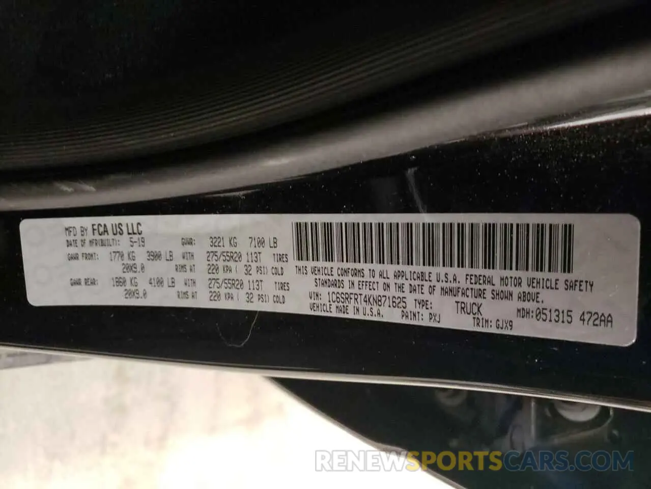 12 Photograph of a damaged car 1C6SRFRT4KN871625 RAM 1500 2019