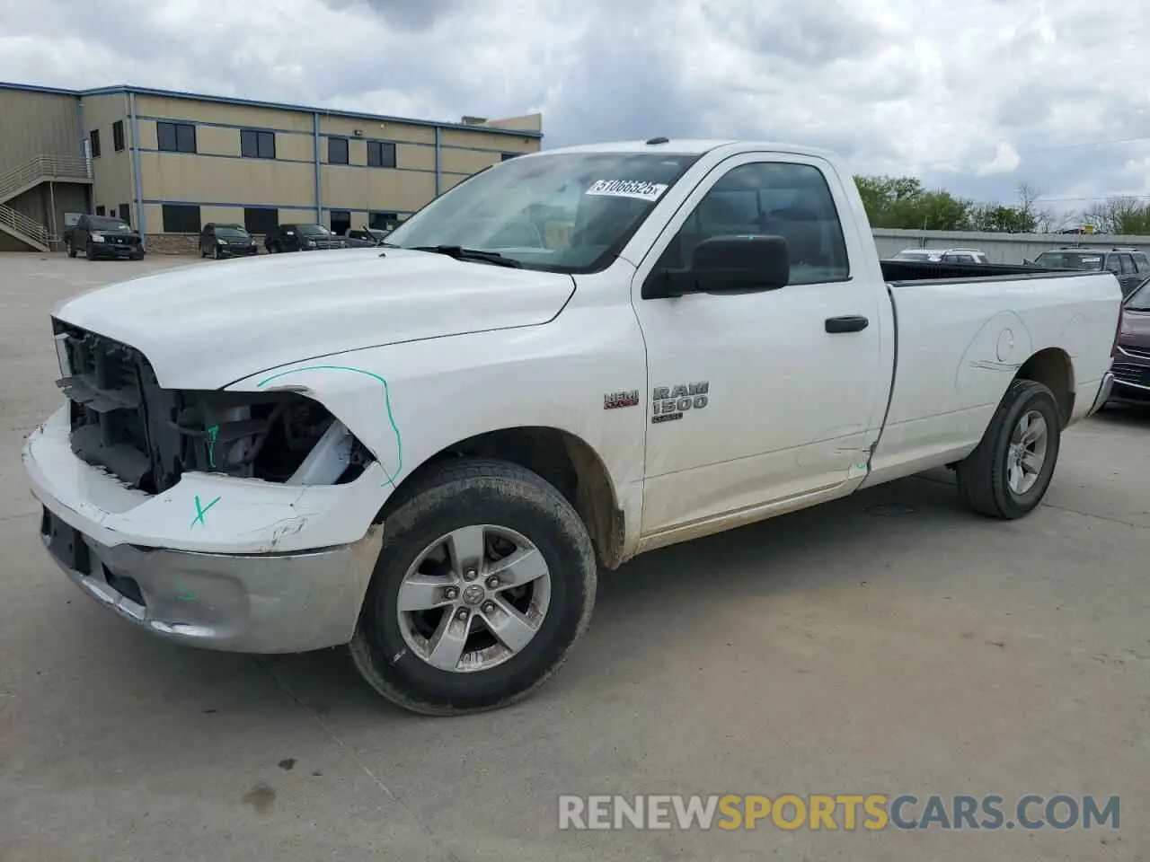 1 Photograph of a damaged car 3C6JR6DTXKG537952 RAM 1500 2019