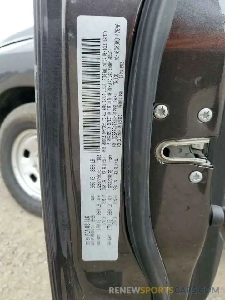 12 Photograph of a damaged car 3C6RR7KT5KG594202 RAM 1500 2019