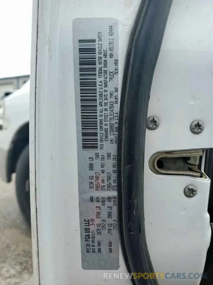 13 Photograph of a damaged car 1C6RR6FT5LS147643 RAM 1500 2020