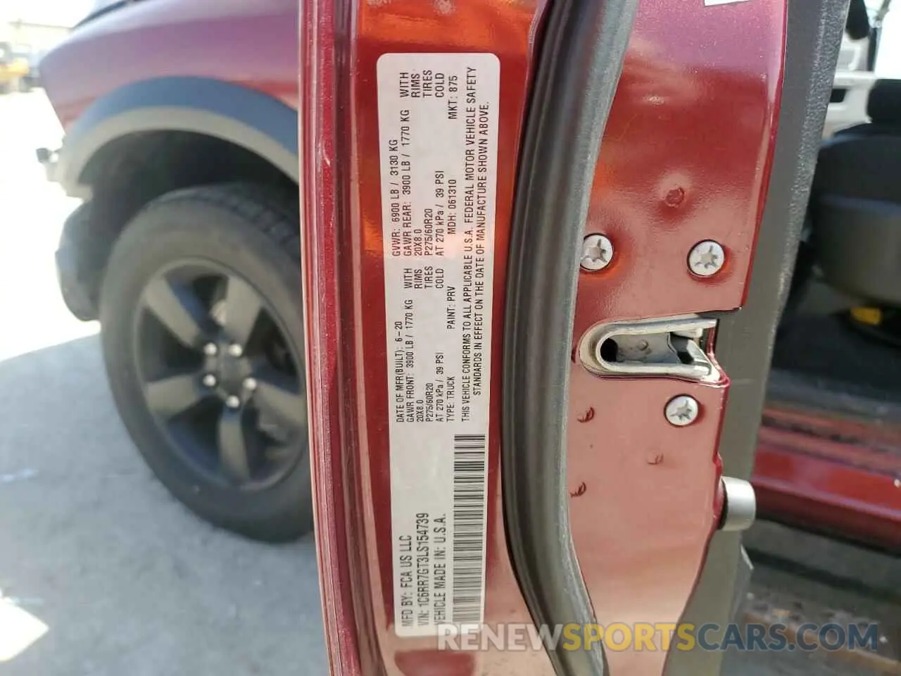 12 Photograph of a damaged car 1C6RR7GT3LS154739 RAM 1500 2020