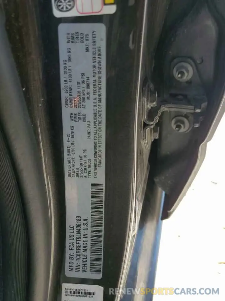 12 Photograph of a damaged car 1C6RREFT0LN406189 RAM 1500 2020