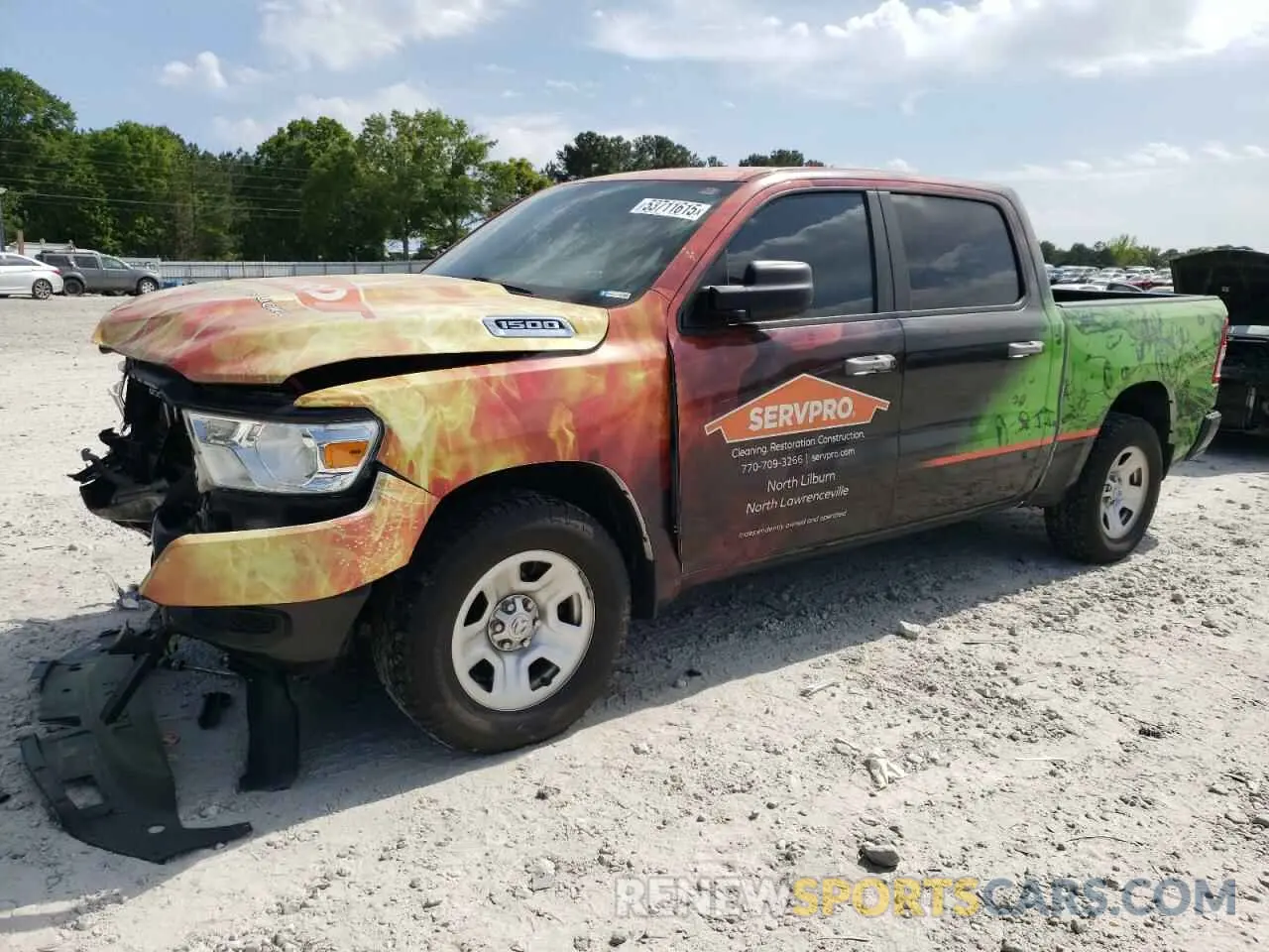 1 Photograph of a damaged car 1C6RREGG3LN119611 RAM 1500 2020