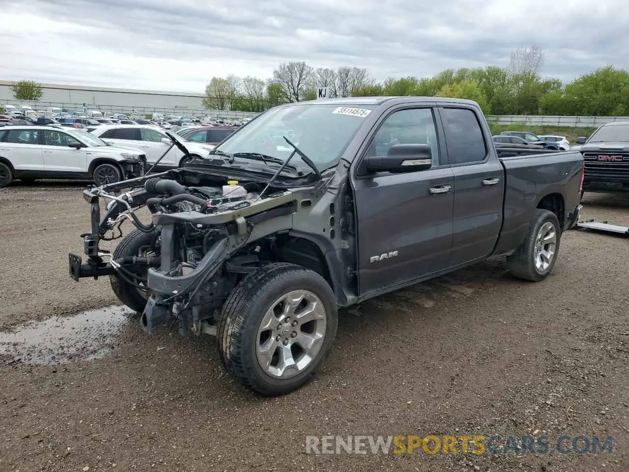1 Photograph of a damaged car 1C6SRFBT6LN136768 RAM 1500 2020