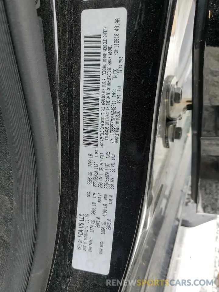 12 Photograph of a damaged car 1C6SRFFM7LN248711 RAM 1500 2020
