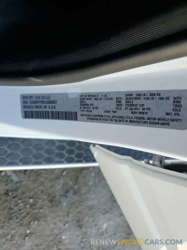 12 Photograph of a damaged car 1C6SRFFMXLN364551 RAM 1500 2020