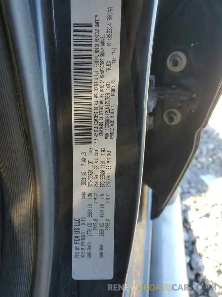 13 Photograph of a damaged car 1C6SRFFT2LN171768 RAM 1500 2020